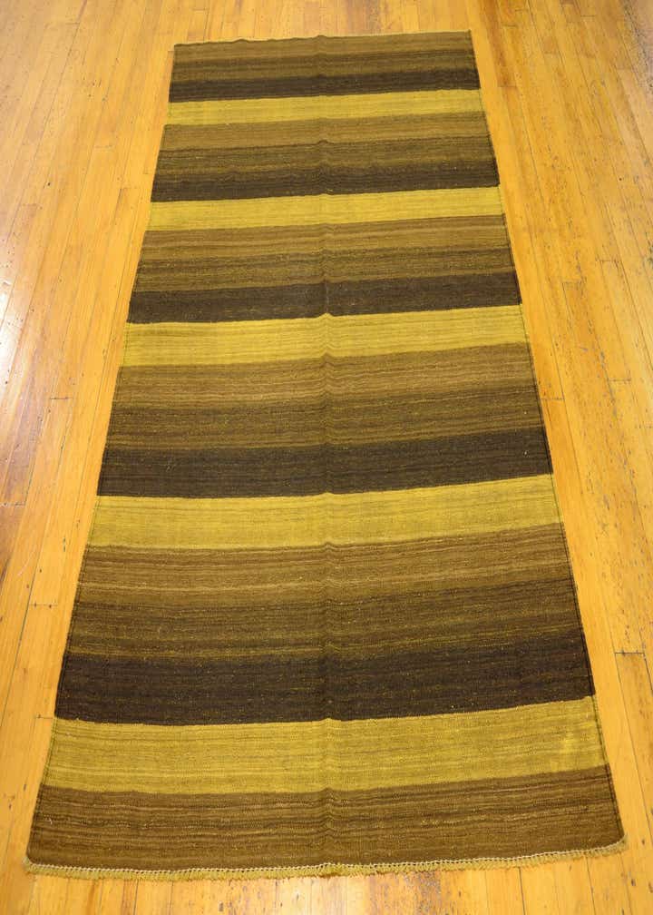 5' 1 x 6' 10 Hand Woven Kilim Afghan Wool Rug