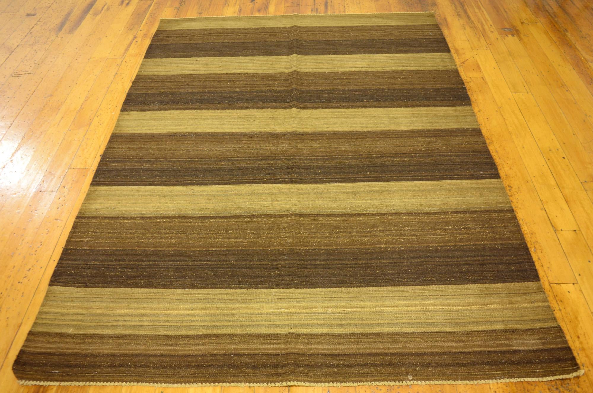 5' 1 x 6' 10 Hand Woven Kilim Afghan Wool Rug