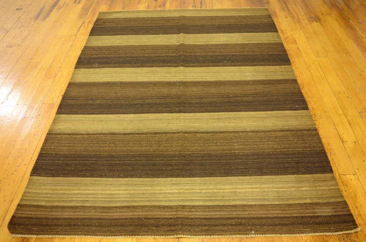 Detail image of 5' 1 x 6' 10 Hand Woven Kilim Afghan Wool Rug