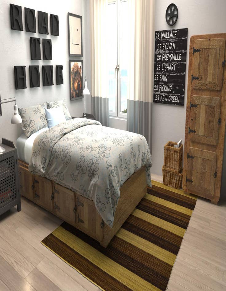 Detail image of 5' 1 x 7'  Hand Woven Kilim Afghan Wool Rug