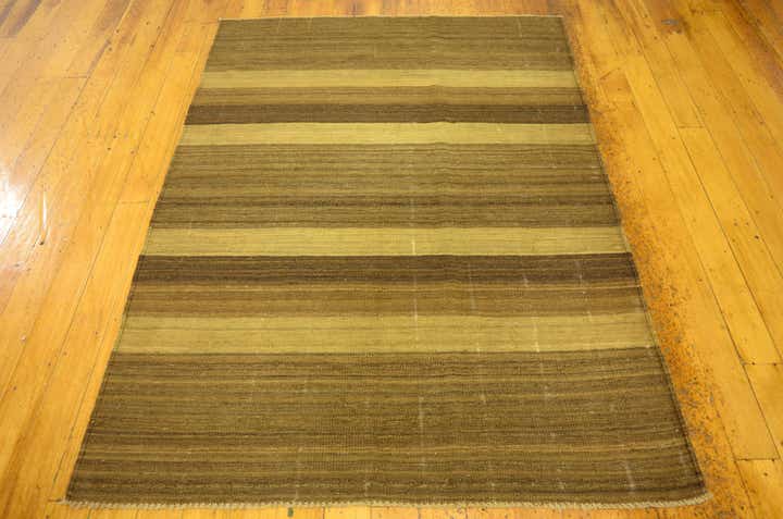 4' 1 x 5' 8 Hand Woven Kilim Afghan Wool Rug