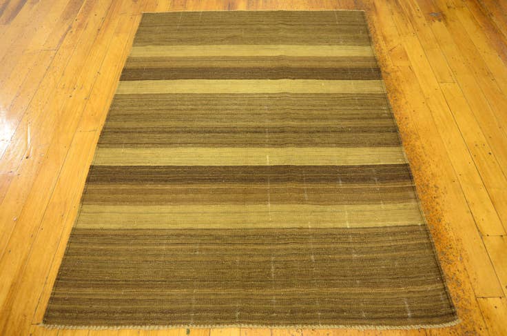 Detail image of 4' 1 x 5' 8 Hand Woven Kilim Afghan Wool Rug