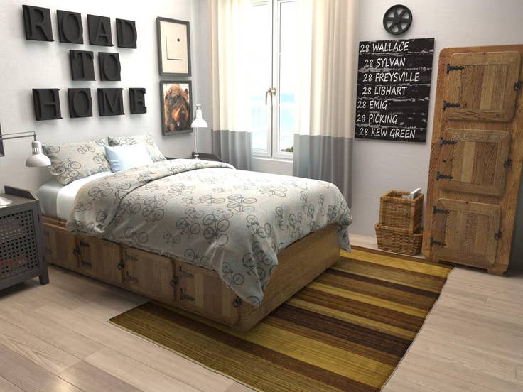 Detail image of 5' 1 x 6' 8 Hand Woven Kilim Afghan Wool Rug