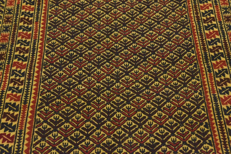Detail image of 4' 2 x 6' Hand Woven Kilim Afghan Wool Rug
