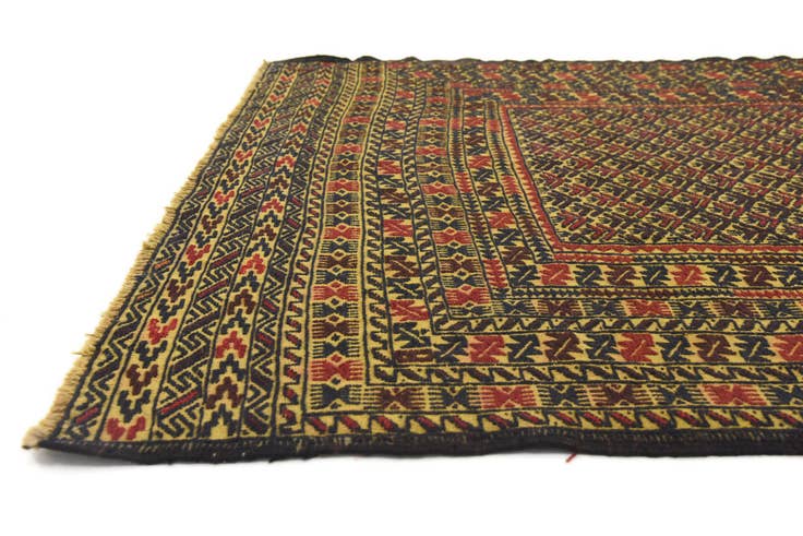 Detail image of 4' 2 x 6' Hand Woven Kilim Afghan Wool Rug