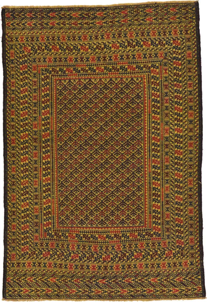 4' 2 x 6' Hand Woven Kilim Afghan Wool Rug