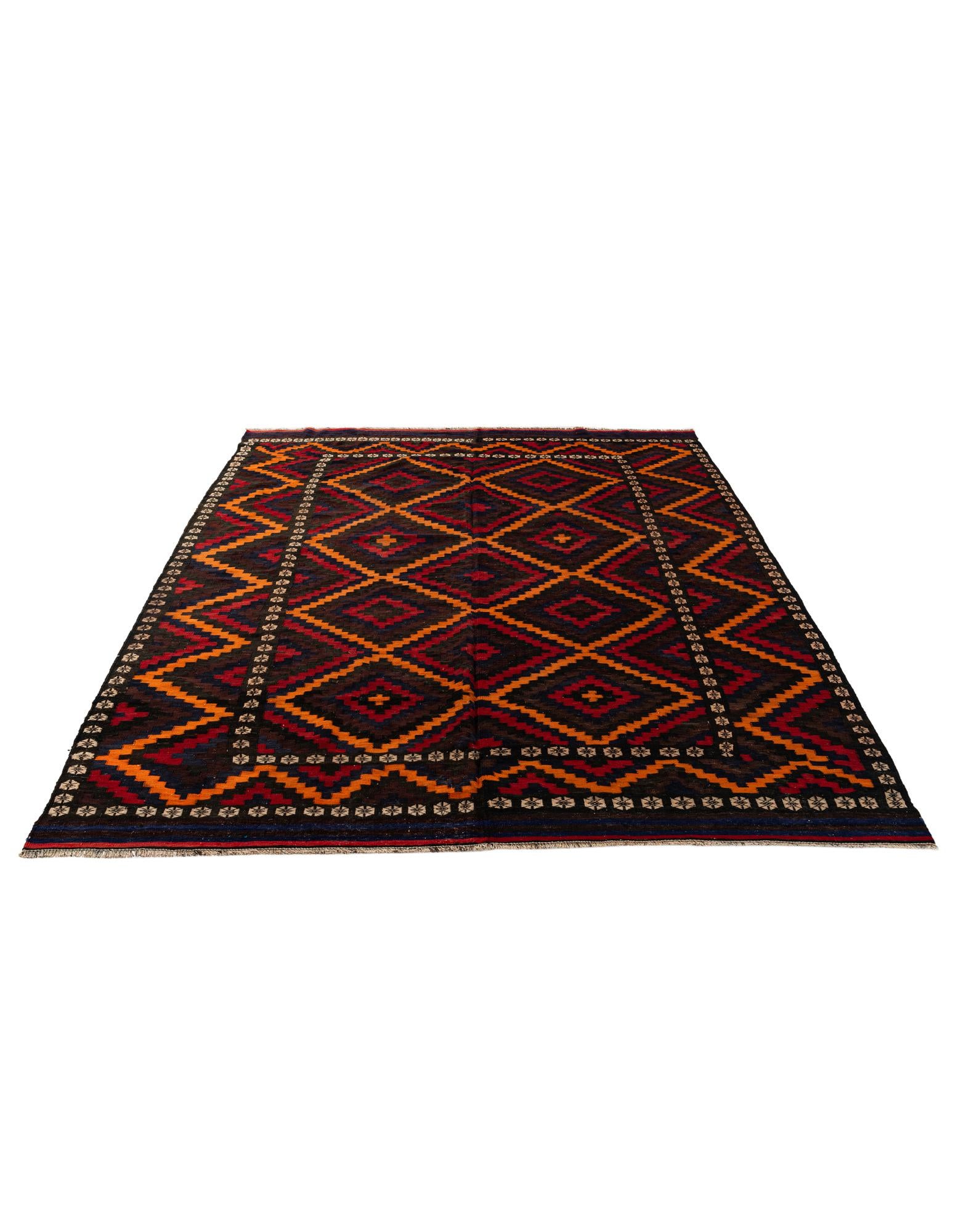 8' 3 x 10' 9 Hand Woven Kilim Afghan Wool Rug