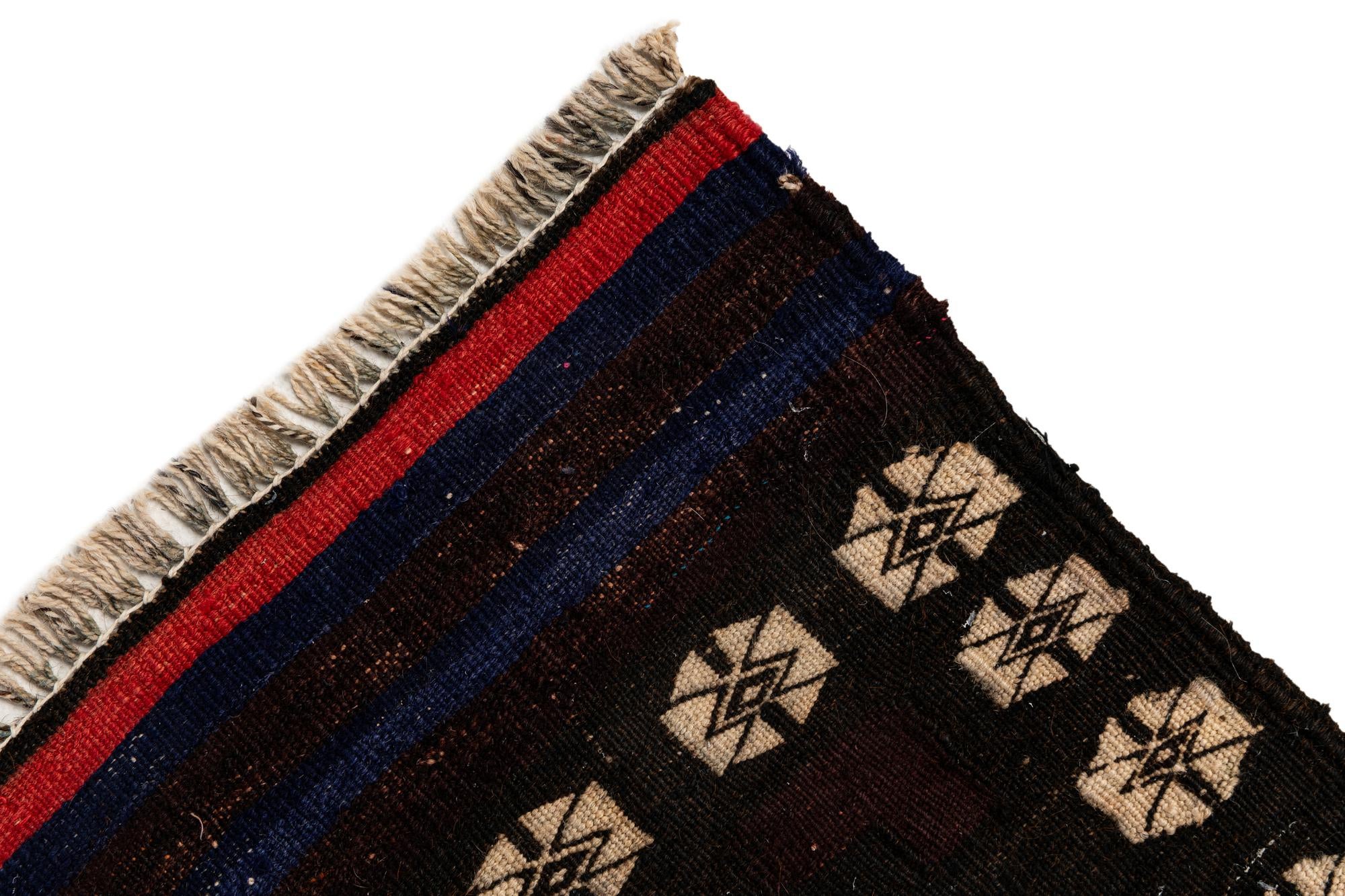 8' 3 x 10' 9 Hand Woven Kilim Afghan Wool Rug