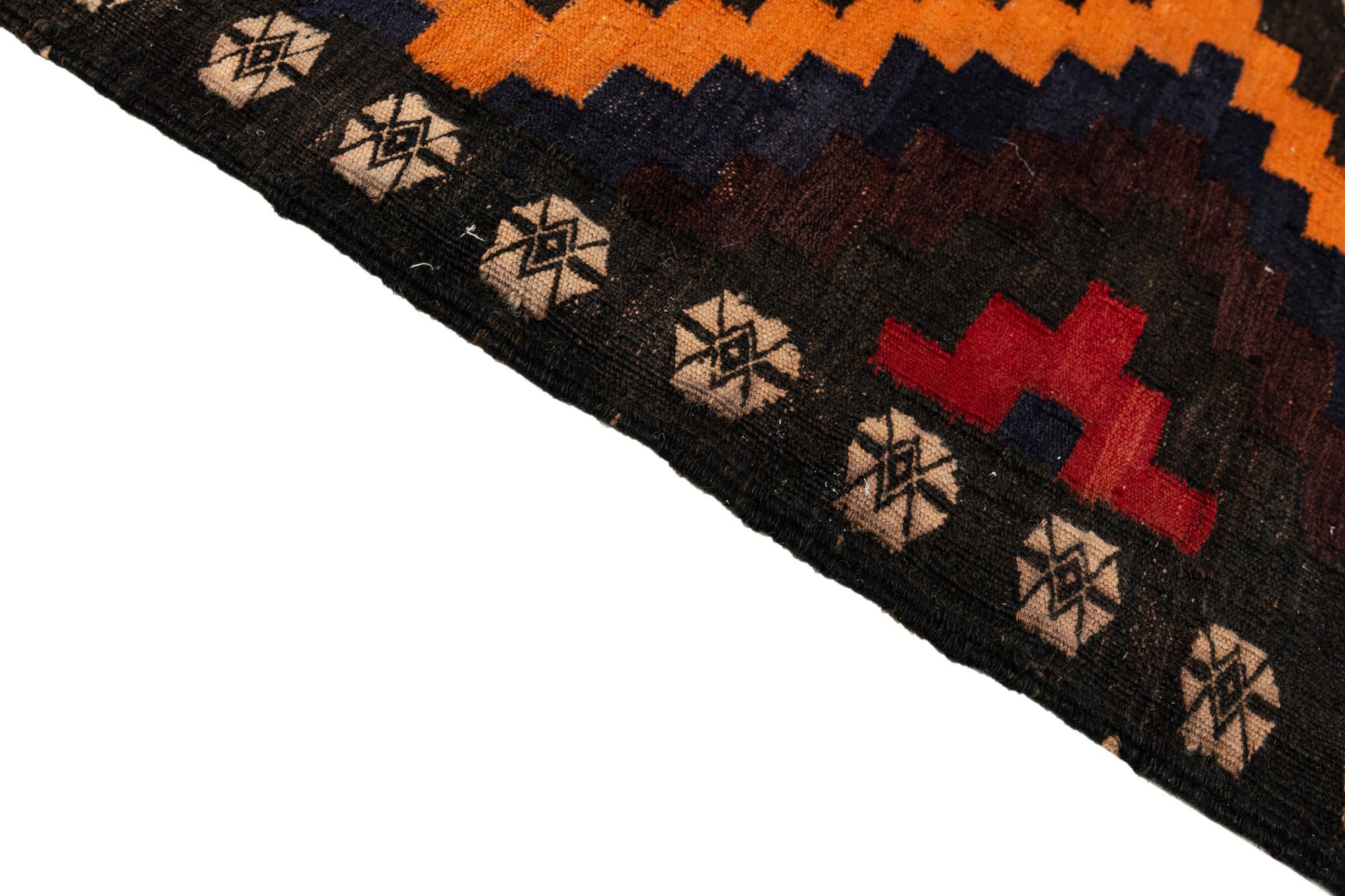 8' 3 x 10' 9 Hand Woven Kilim Afghan Wool Rug