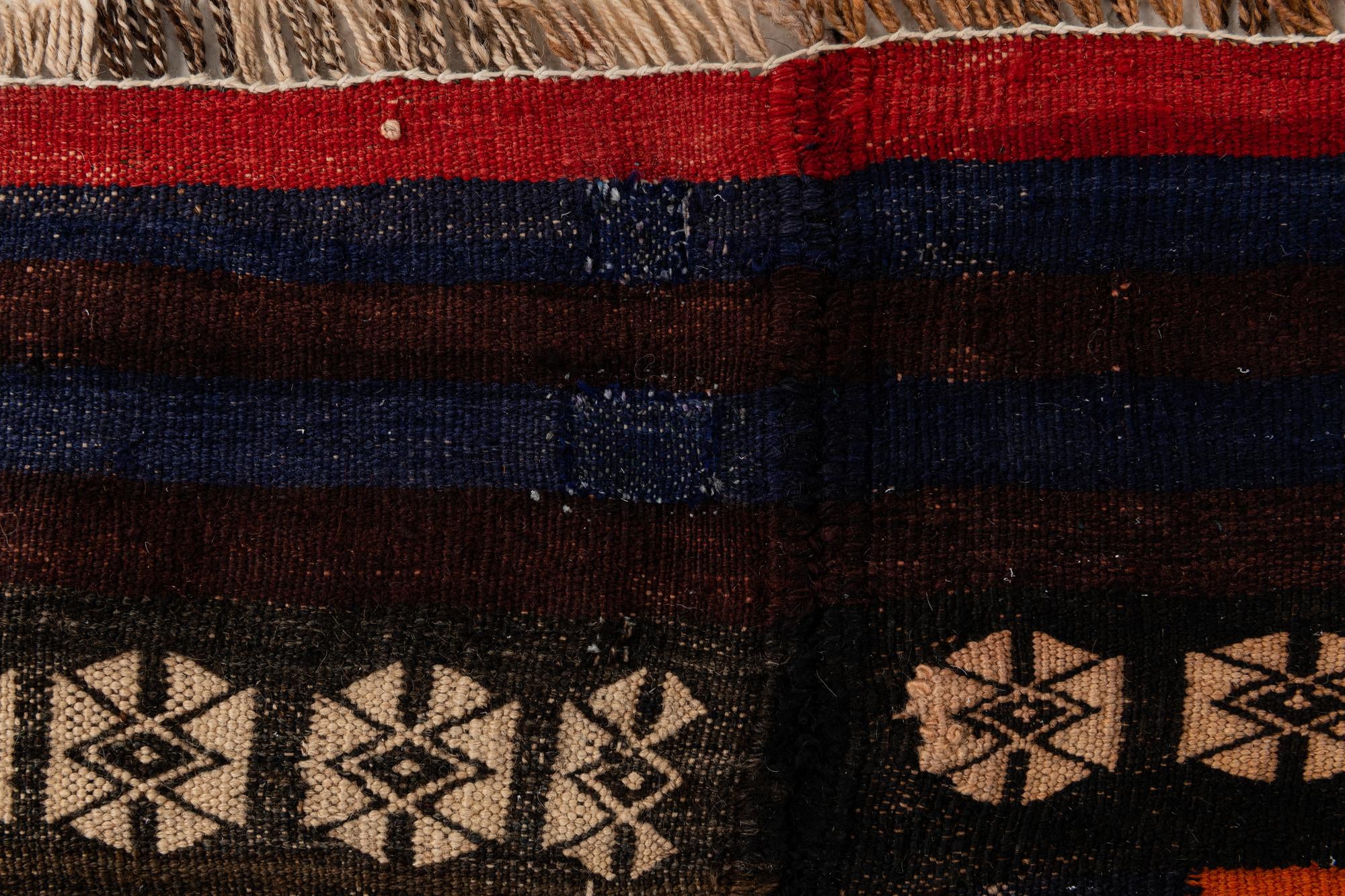 8' 3 x 10' 9 Hand Woven Kilim Afghan Wool Rug