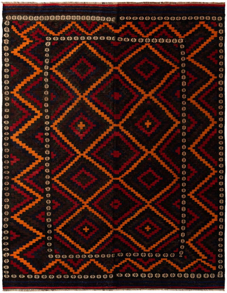 Detail image of 8' 3 x 10' 9 Hand Woven Kilim Afghan Wool Rug