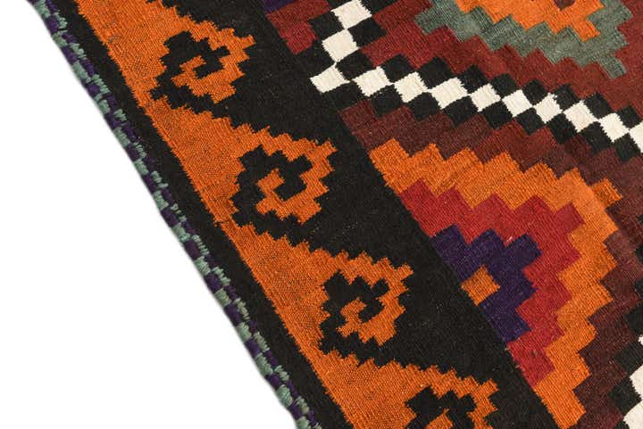 6' 2 x 10' 8 Hand Woven Kilim Afghan Wool Rug