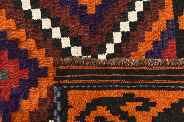 6' 2 x 10' 8 Hand Woven Kilim Afghan Wool Rug