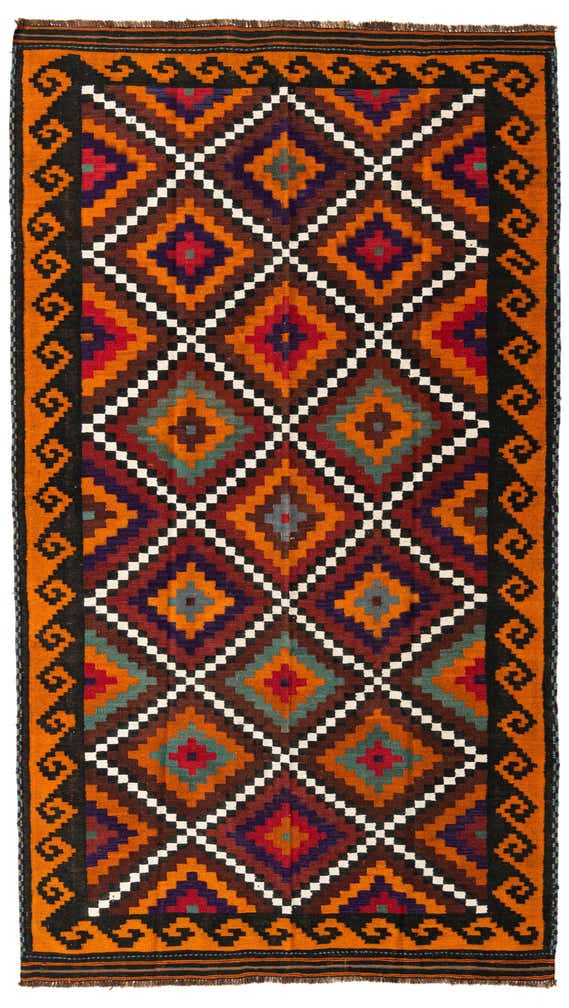 6' 2 x 10' 8 Hand Woven Kilim Afghan Wool Rug