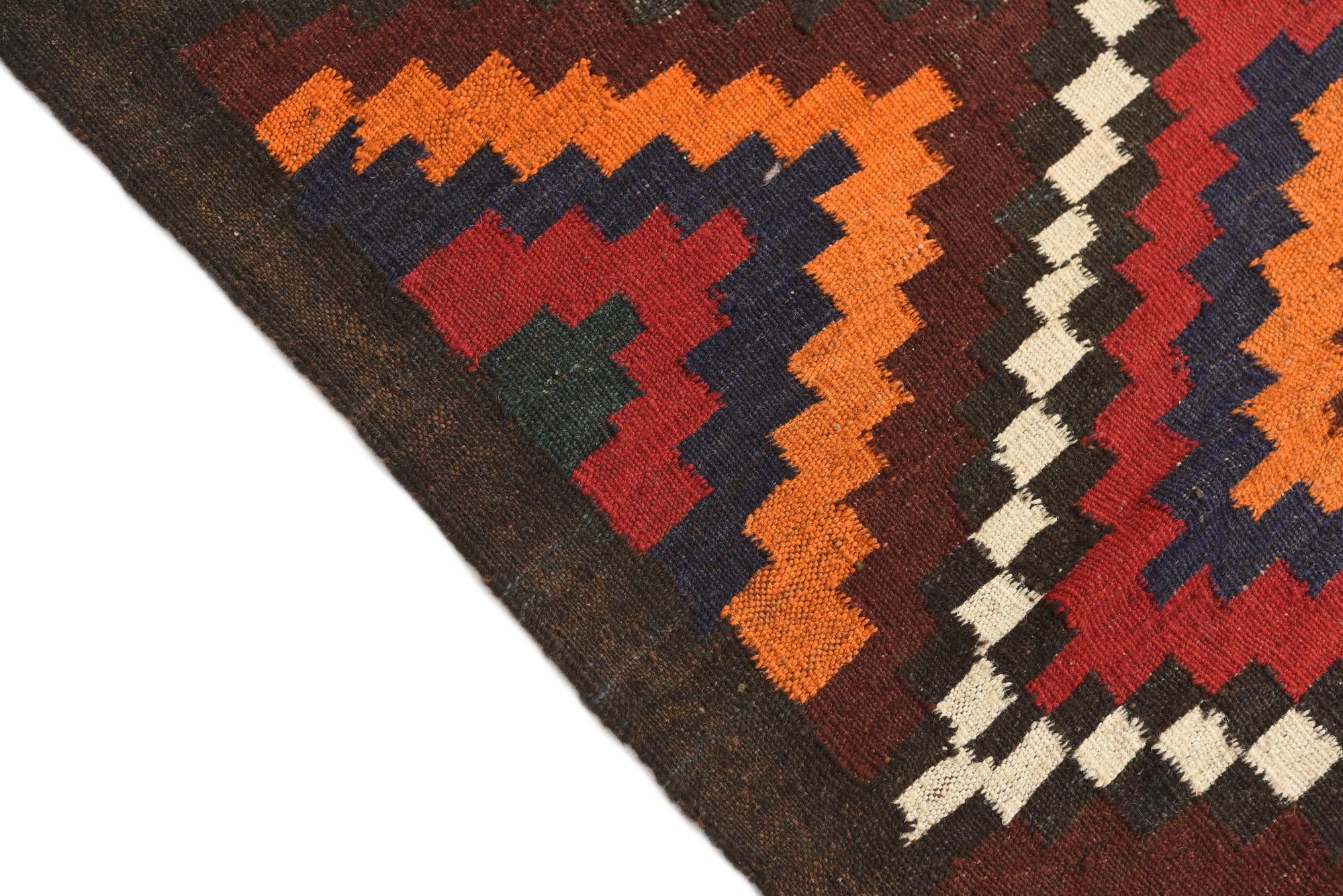 5' x 9' 3 Hand Woven Kilim Afghan Wool Rug