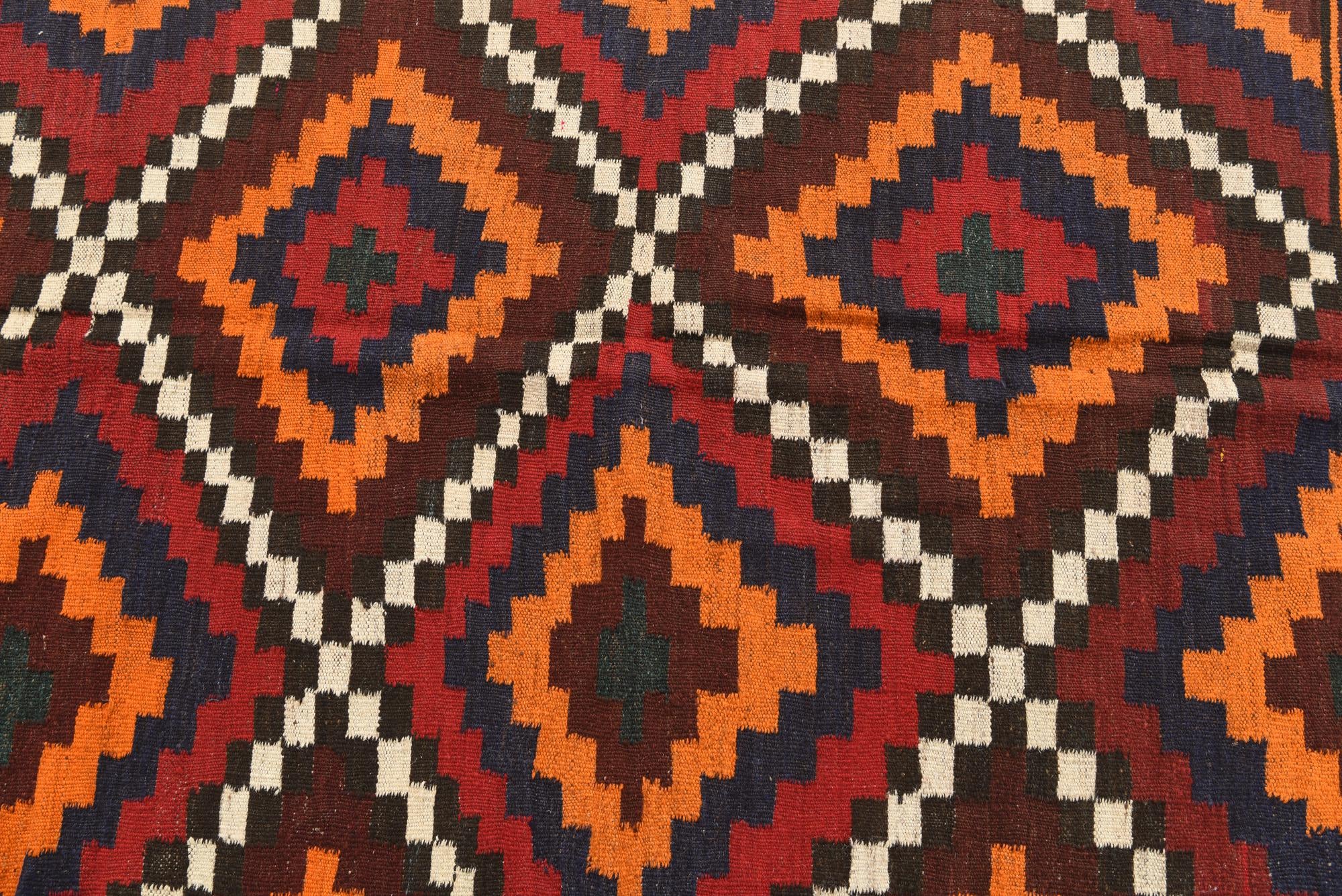 5' x 9' 3 Hand Woven Kilim Afghan Wool Rug