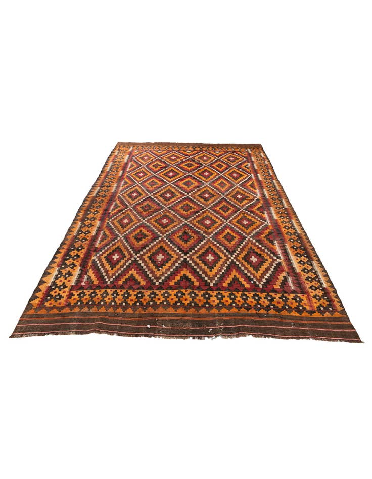 Detail image of 8' 7 x 12' 7  Hand Woven Kilim Afghan Rug