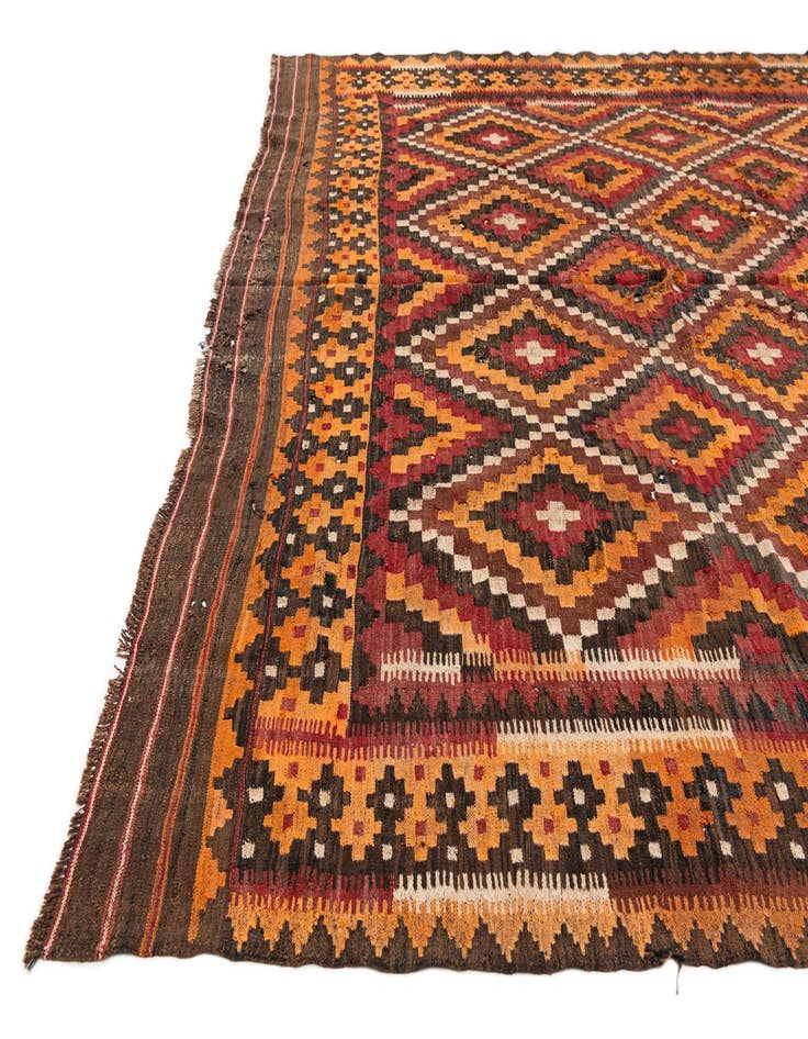 Detail image of 8' 7 x 12' 7  Hand Woven Kilim Afghan Rug