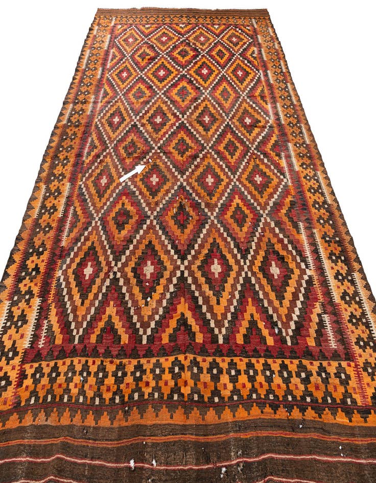 Detail image of 8' 7 x 12' 7  Hand Woven Kilim Afghan Rug