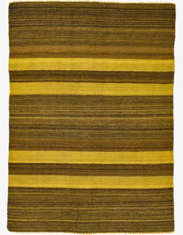 4' 1 x 5' 8 Hand Woven Kilim Afghan Wool Rug