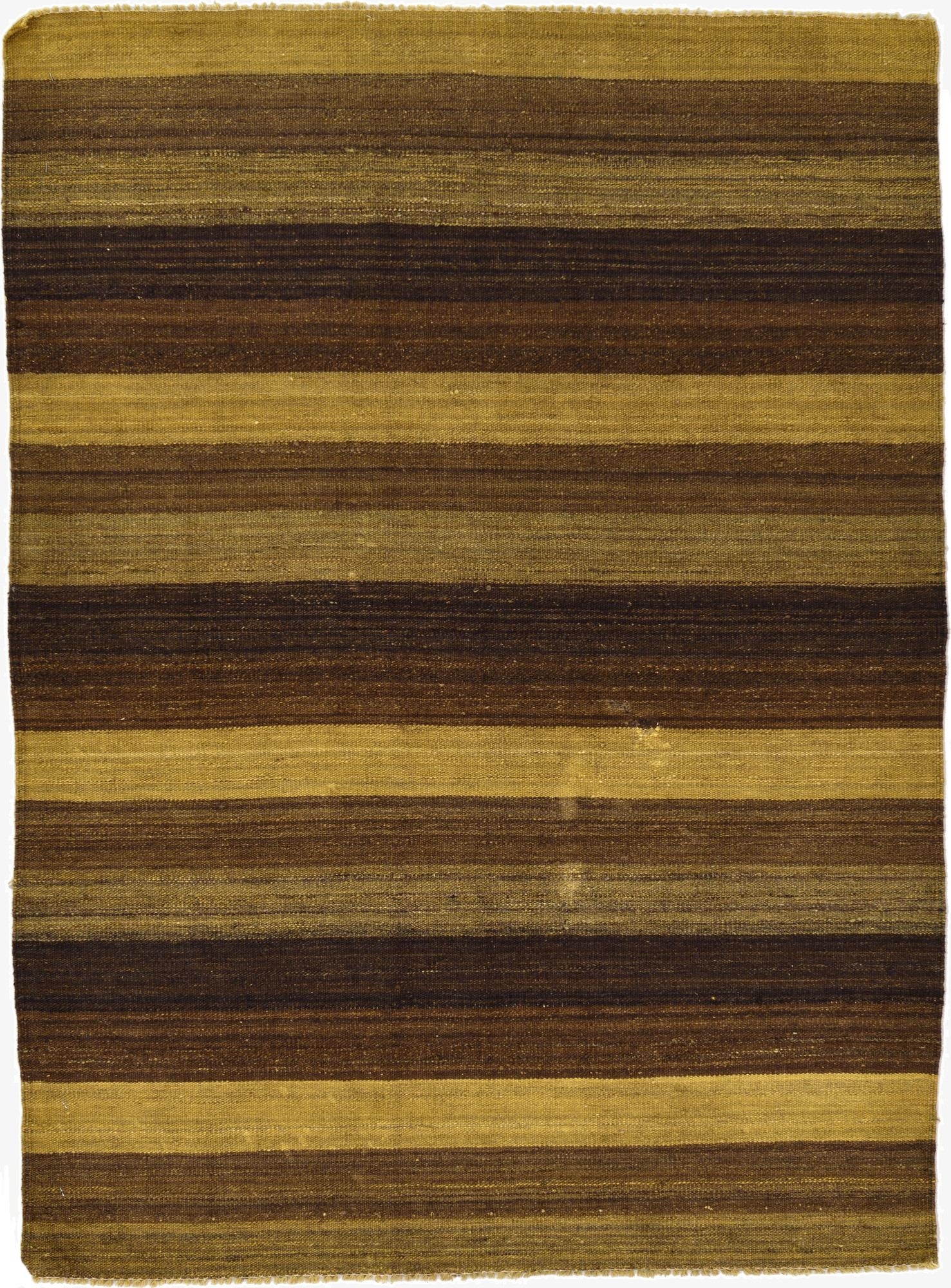 4' 1 x 5' 6  Hand Woven Kilim Afghan Wool Rug