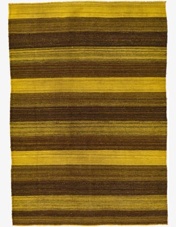 4' 2 x 5' 10 Hand Woven Kilim Afghan Wool Rug