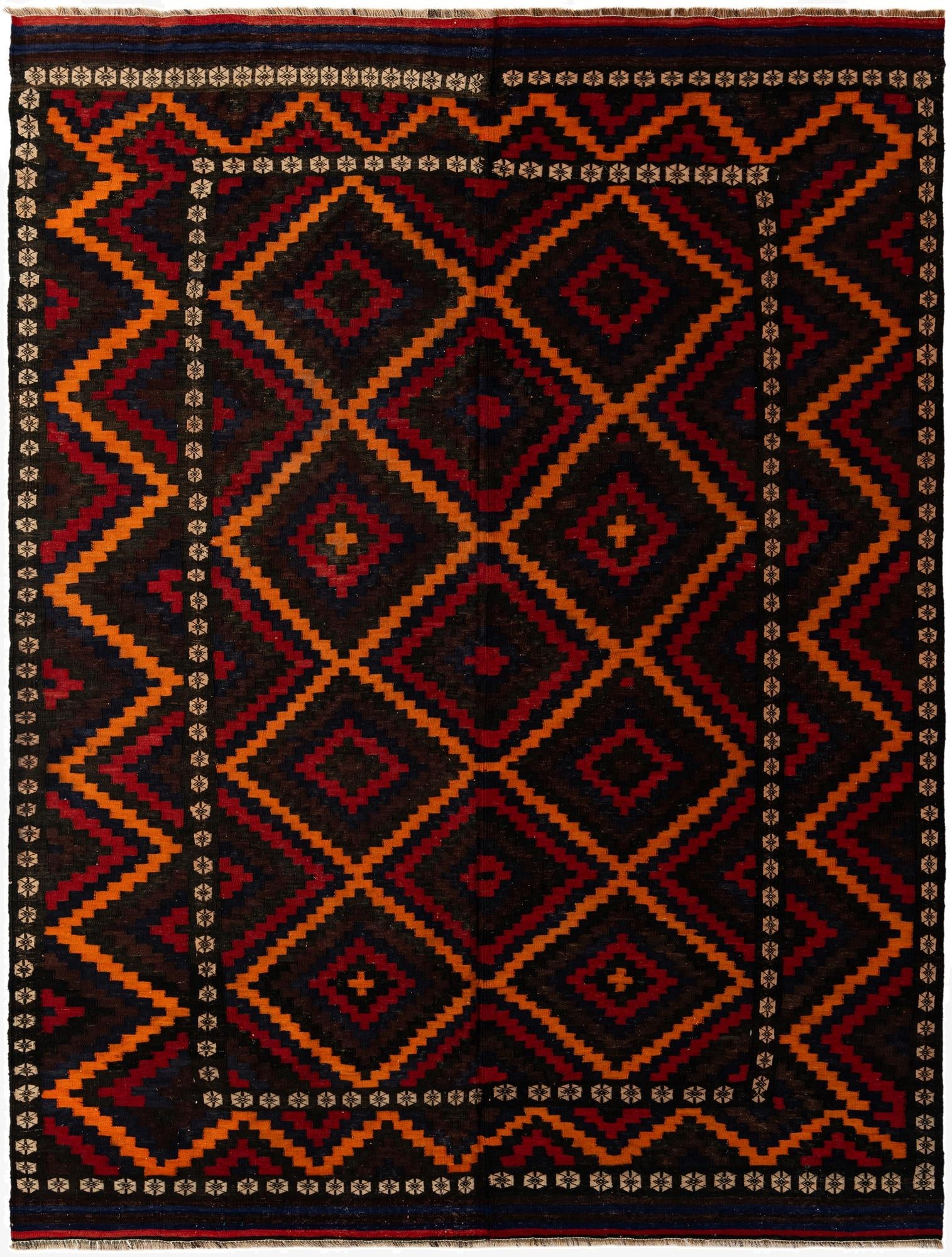 8' 3 x 10' 9  Hand Woven Kilim Afghan Wool Rug