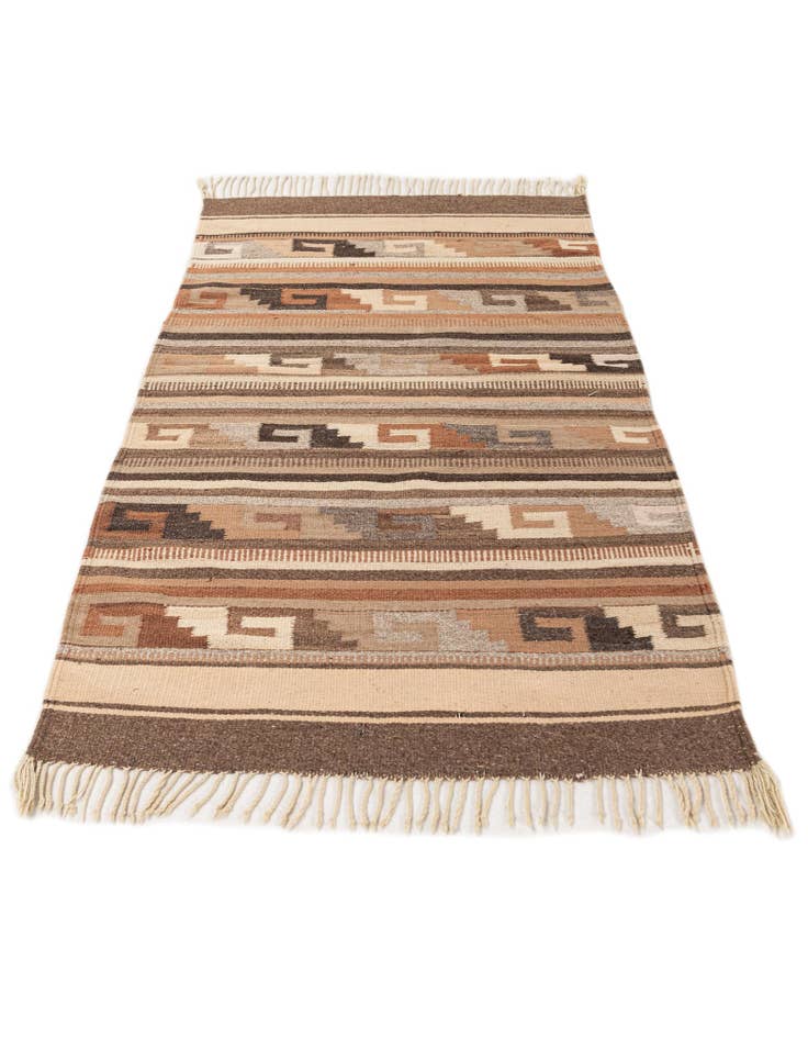 Detail image of 2' 7 x 4' 9  Hand Woven Kilim Dhurrie Wool Rug