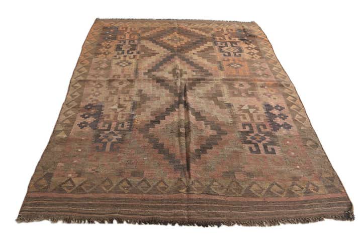 5' 4 x 7' 6 Hand Woven Kilim Fars Wool Rug
