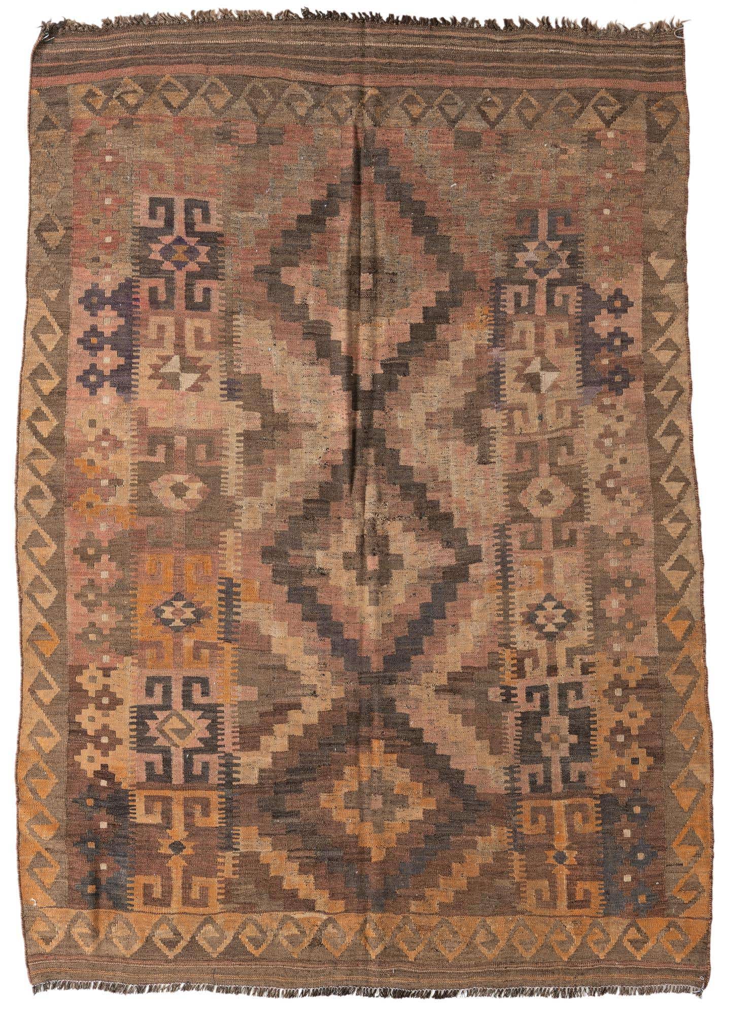 5' 4 x 7' 6 Hand Woven Kilim Fars Wool Rug