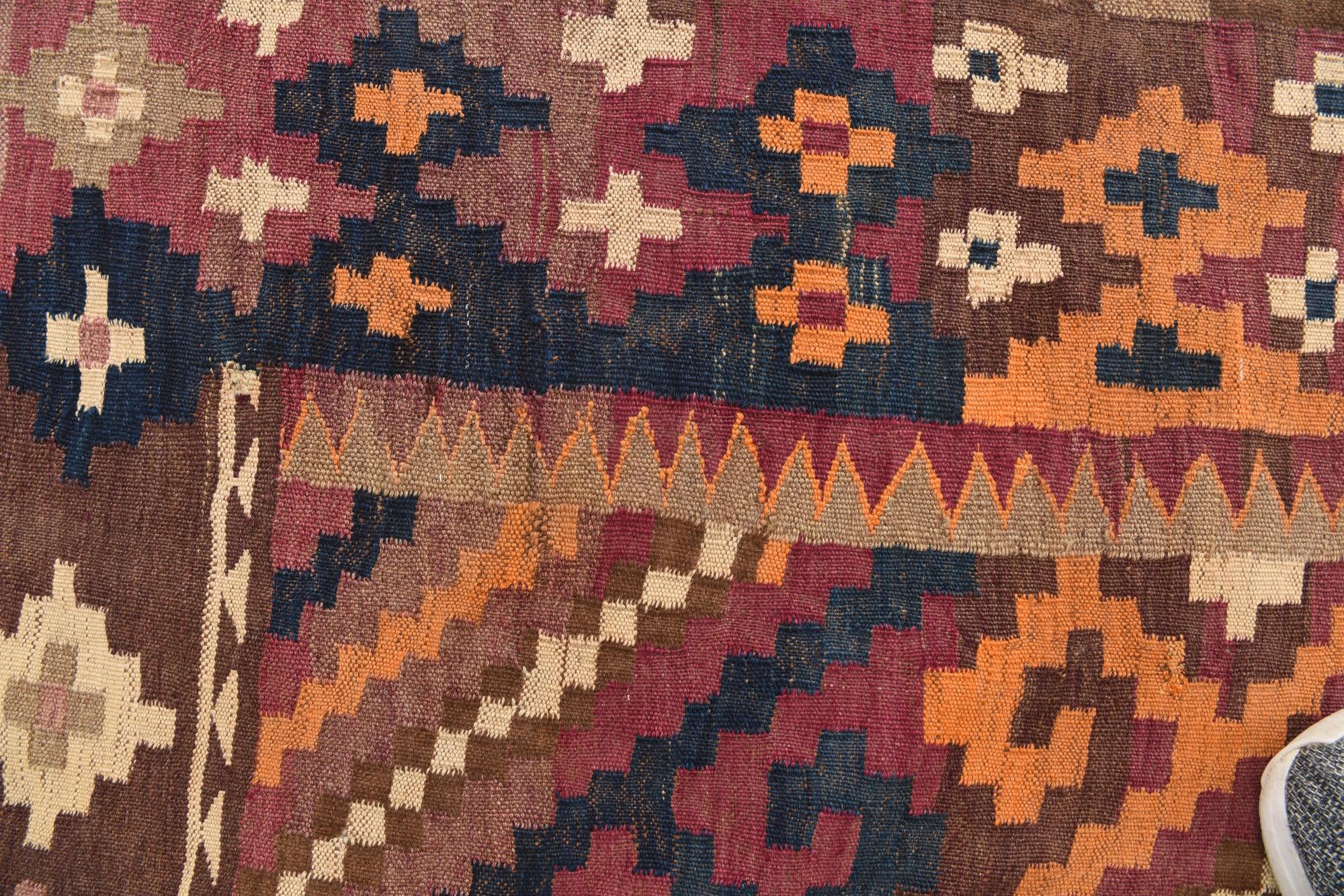 6' 3 x 11' 4 Hand Woven Kilim Fars Wool Rug