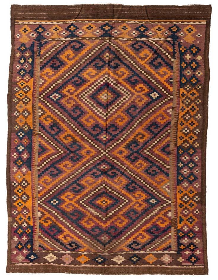 Detail image of 6' 3 x 11' 4 Hand Woven Kilim Fars Wool Rug