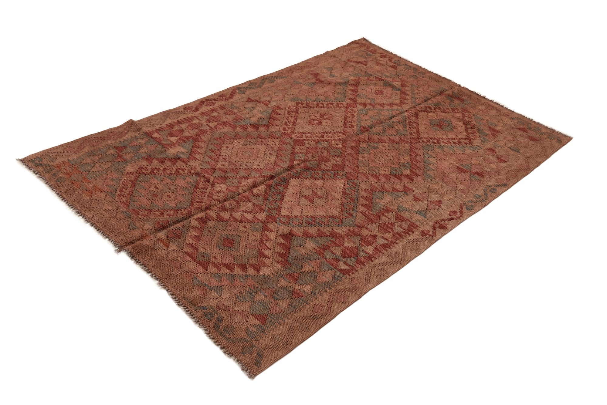 3' 11 x 6' 2 Hand Woven Kilim Fars Wool Rug