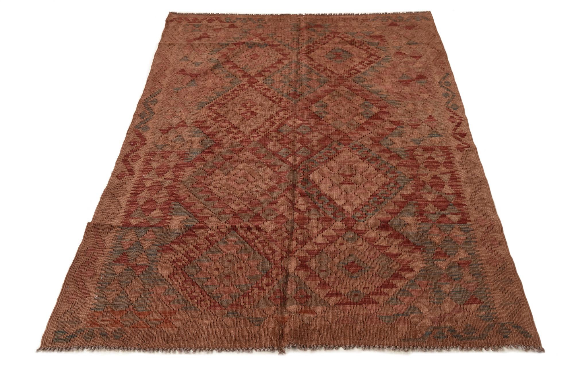 3' 11 x 6' 2 Hand Woven Kilim Fars Wool Rug