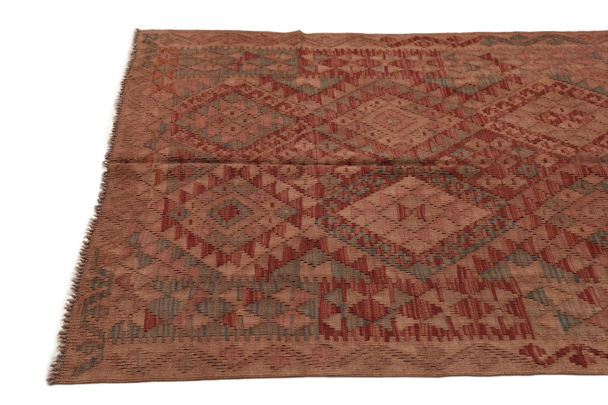 3' 11 x 6' 2 Hand Woven Kilim Fars Wool Rug