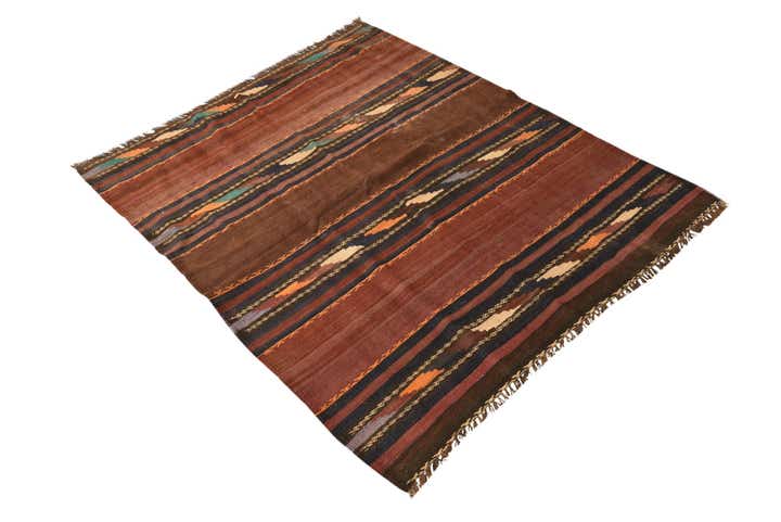3' 7 x 4' 6 Hand Woven Kilim Fars Wool Rug