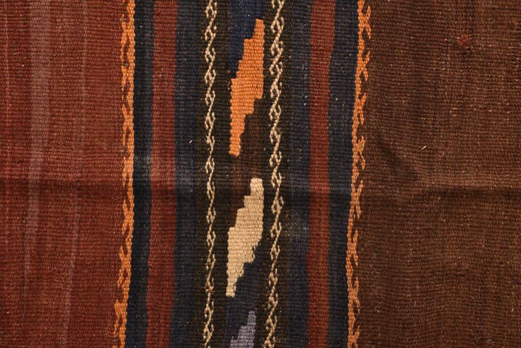 Detail image of 3' 7 x 4' 6 Hand Woven Kilim Fars Wool Rug