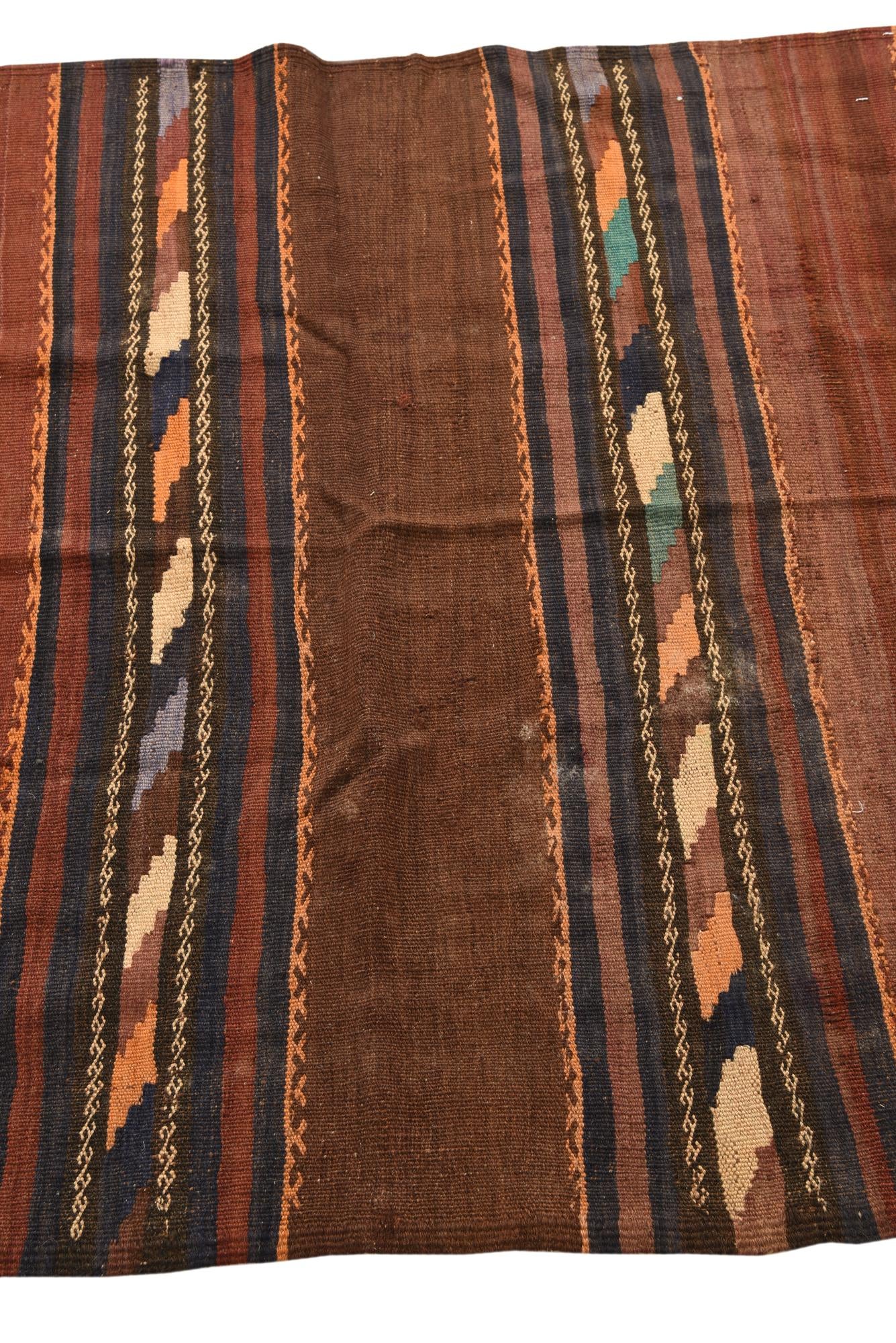110cm x 135cm Tejido a mano Kilim Fars Alfombra Lana