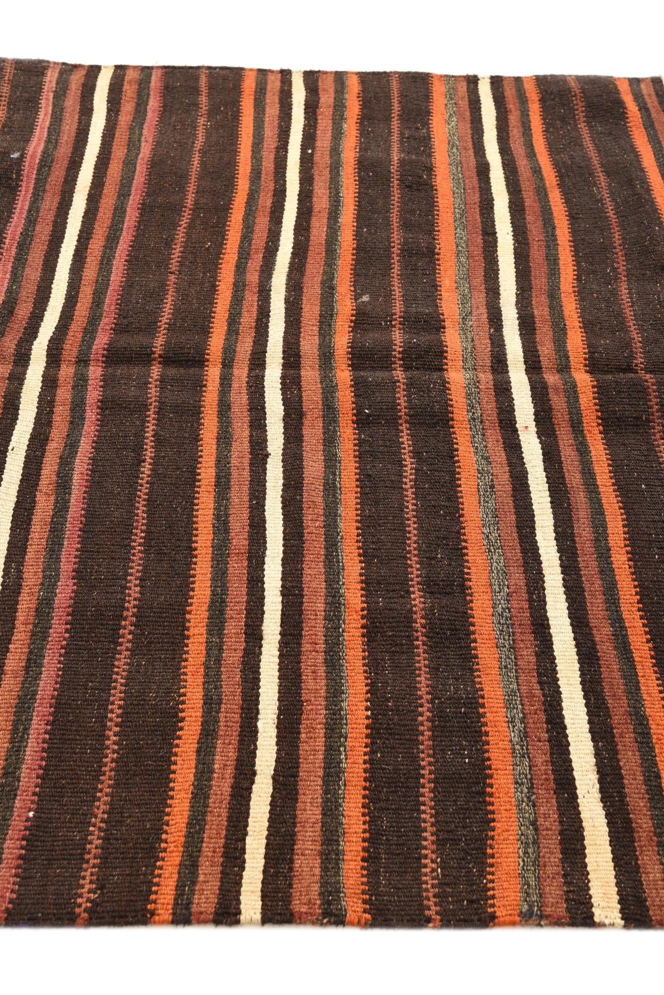 4' 6 x 6' 7 Hand Woven Kilim Fars Wool Rug