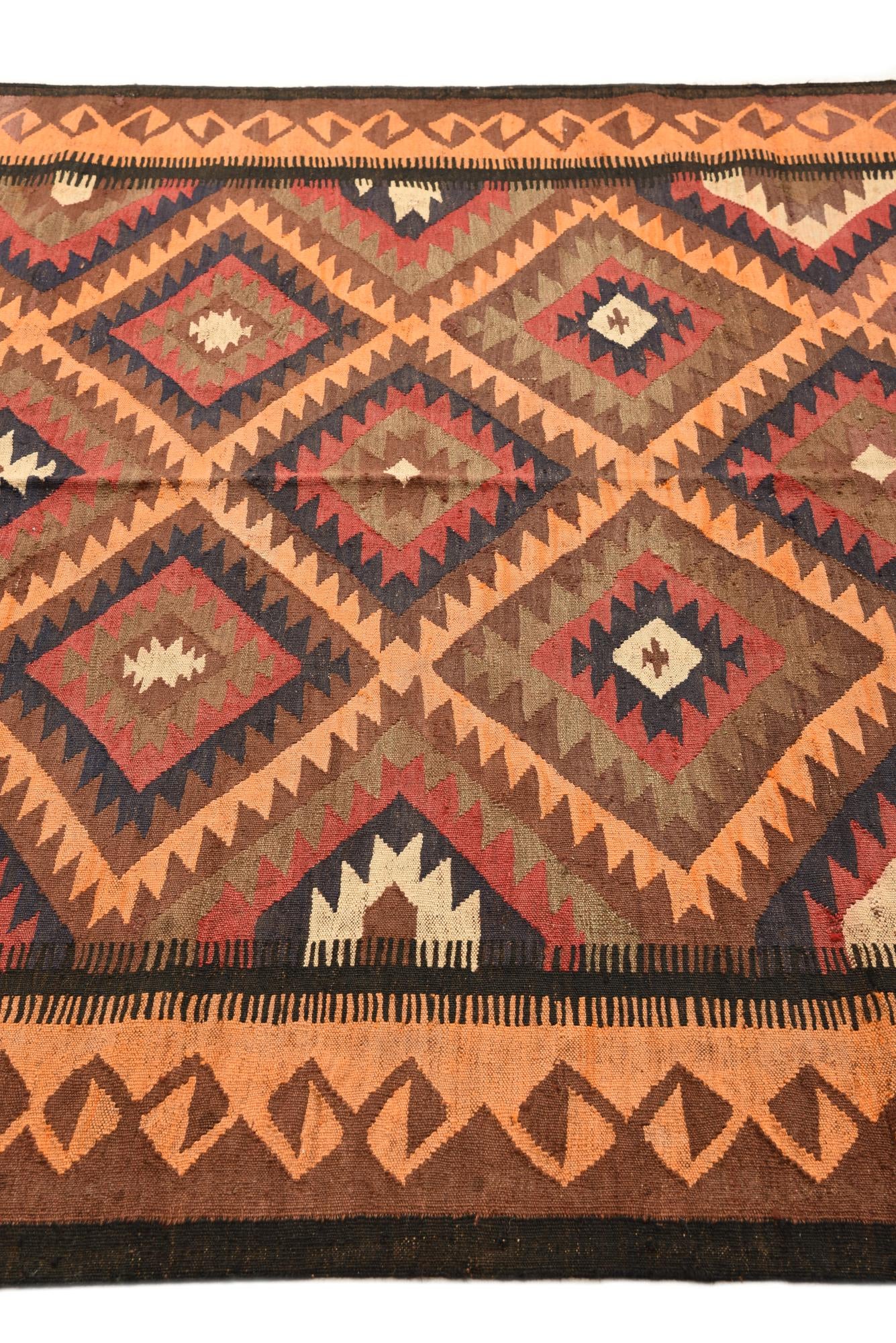 5' 6 x 10' 6 Hand Woven Kilim Fars Wool Rug