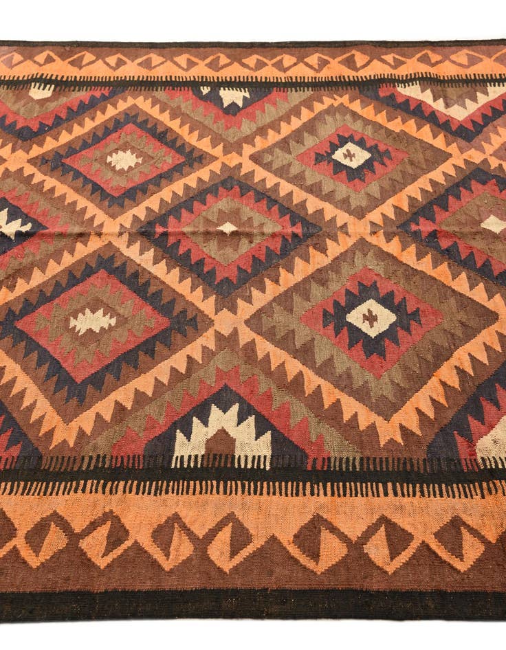 Detail image of 5' 6 x 10' 6 Hand Woven Kilim Fars Wool Rug