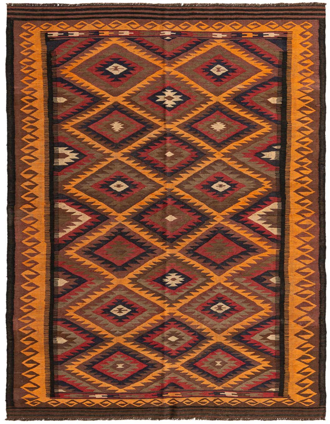 5' 6 x 10' 6 Hand Woven Kilim Fars Wool Rug