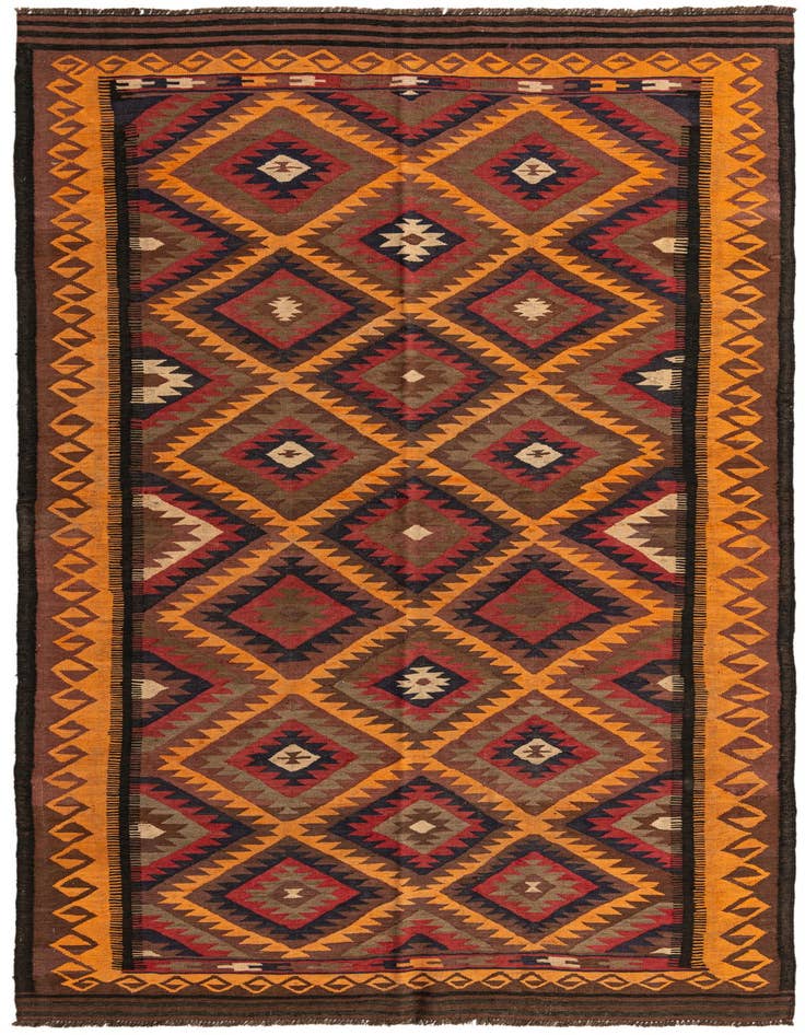 Detail image of 5' 6 x 10' 6 Hand Woven Kilim Fars Wool Rug