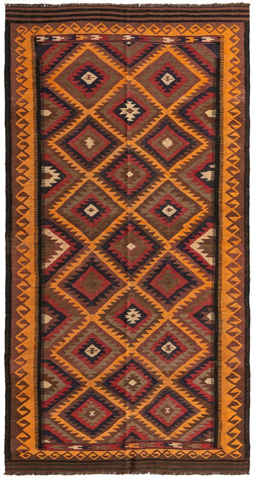 Detail image of 5' 6 x 10' 6 Hand Woven Kilim Fars Wool Rug