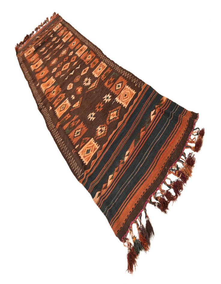 Detail image of 3' 4 x 12' 5  Hand Woven Kilim Fars Wool Rug