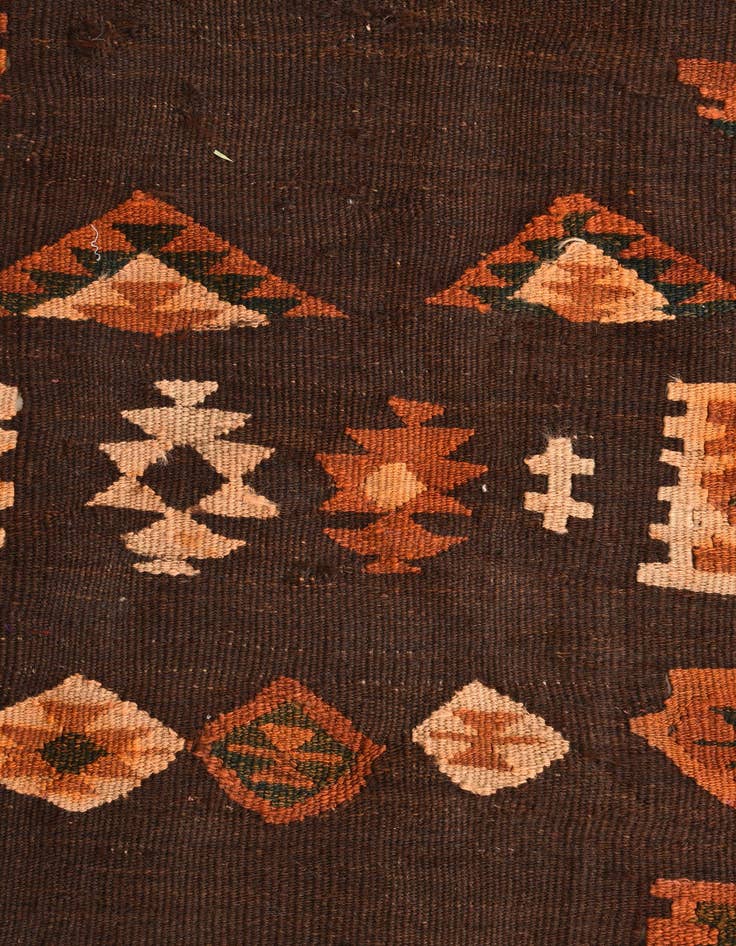 Detail image of 3' 4 x 12' 5  Hand Woven Kilim Fars Wool Rug