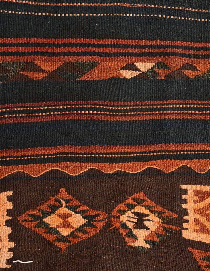 Detail image of 3' 4 x 12' 5  Hand Woven Kilim Fars Wool Rug