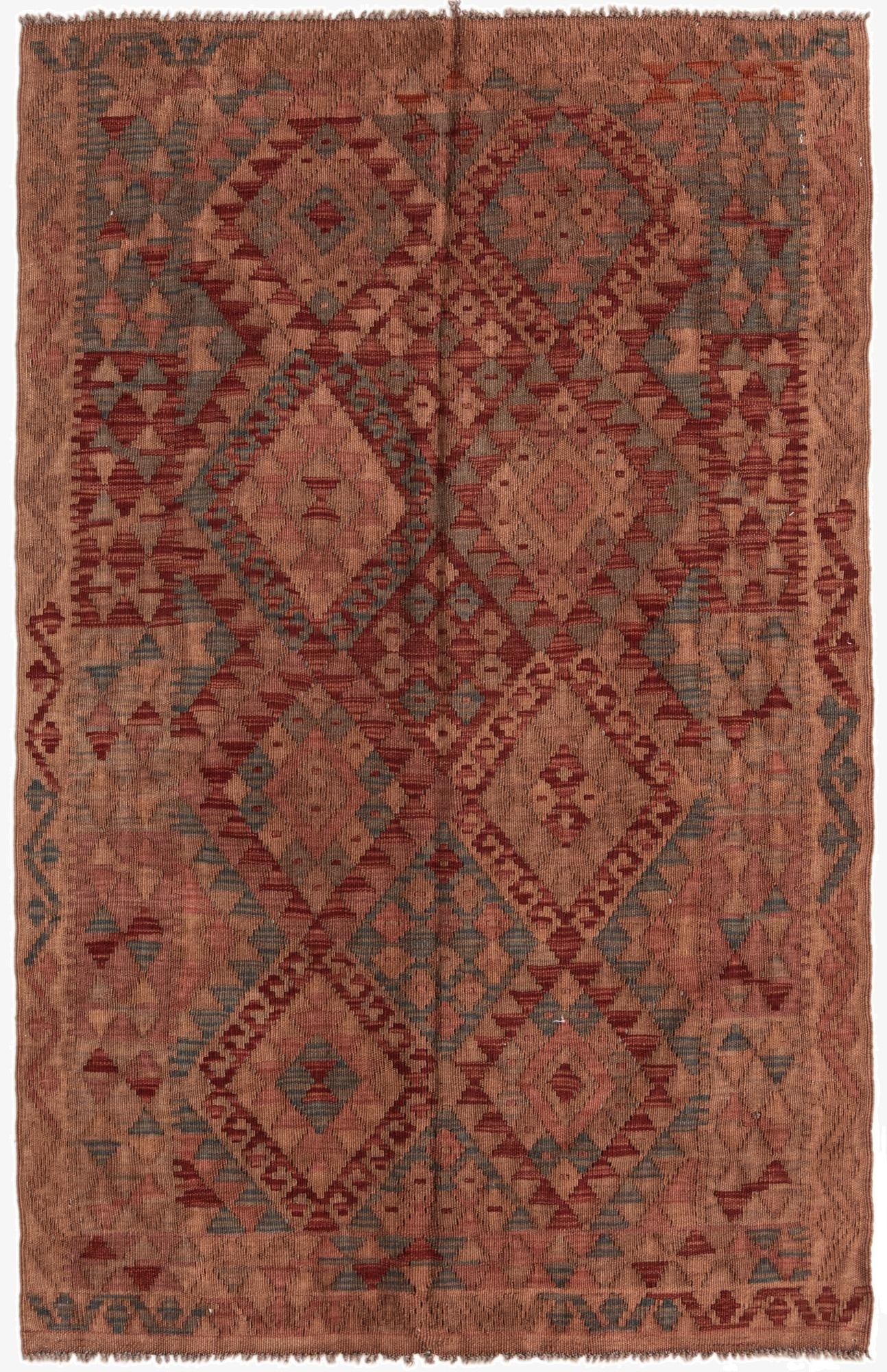 3' 11 x 6' 2  Hand Woven Kilim Fars Wool Rug