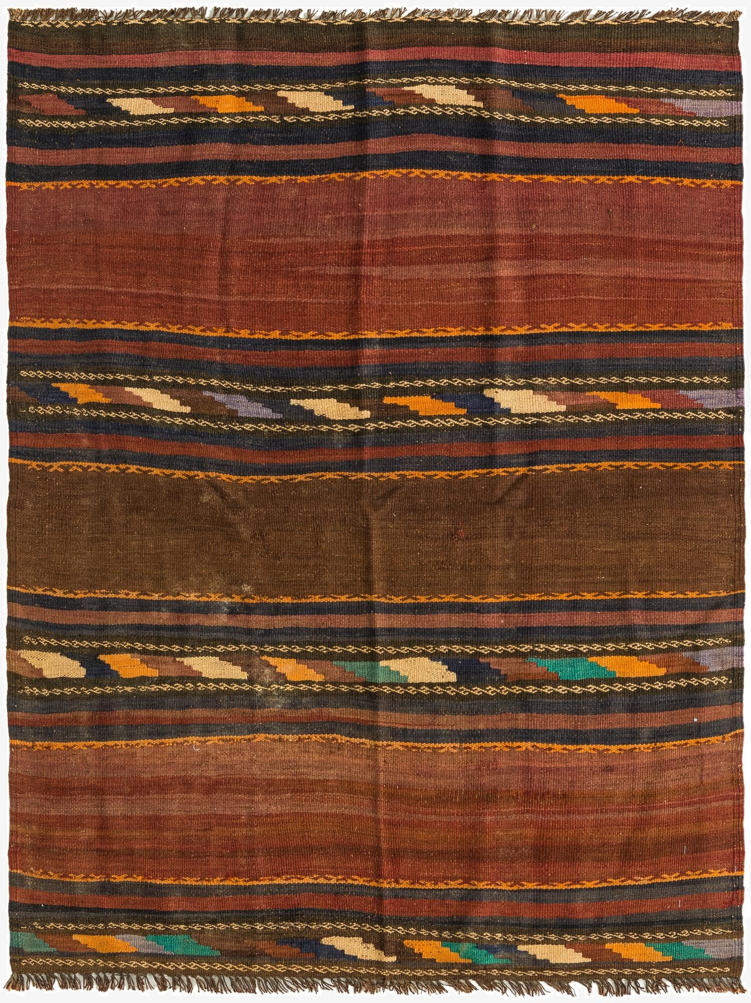 3' 7 x 4' 6  Hand Woven Kilim Fars Wool Rug