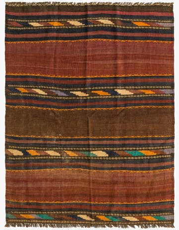 3' 7 x 4' 6 Hand Woven Kilim Fars Wool Rug